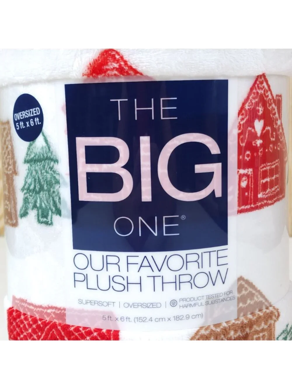 The Big One Oversized Plush Throw Blanket Holiday Design 5' x 6' Tawny Brown